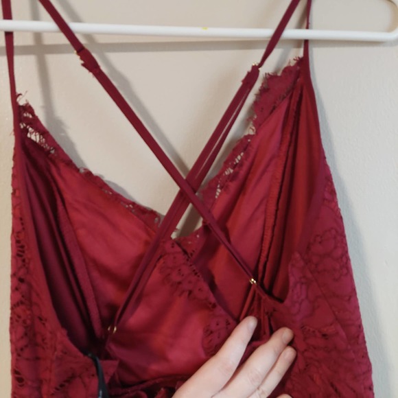 Lulu's Red Lace Mini Dress Women's L NWT - Picture 6 of 9